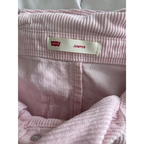 Vtg Levi‎ Strauss & Co. Pink Cotton Corduroy Jean Jumper Rose Gold Hardware-5/6 - Picture 8 of 9